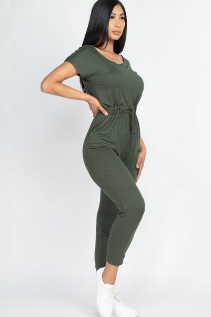 Two-way Shoulder Drawstring Jumpsuit - Wholesale Capella Apparel