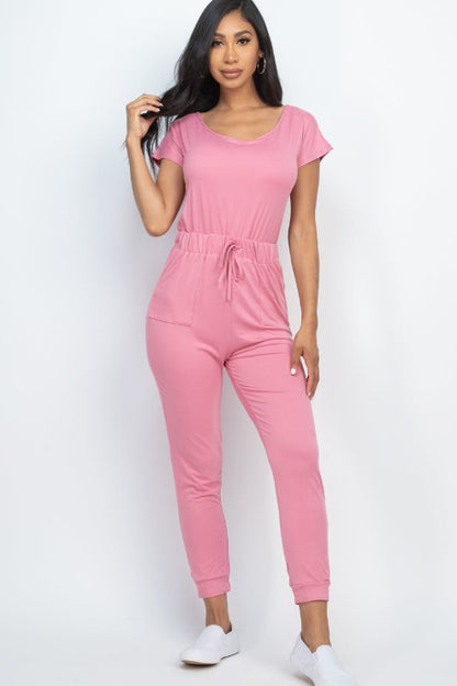 Two-way Shoulder Drawstring Jumpsuit - Wholesale Capella Apparel