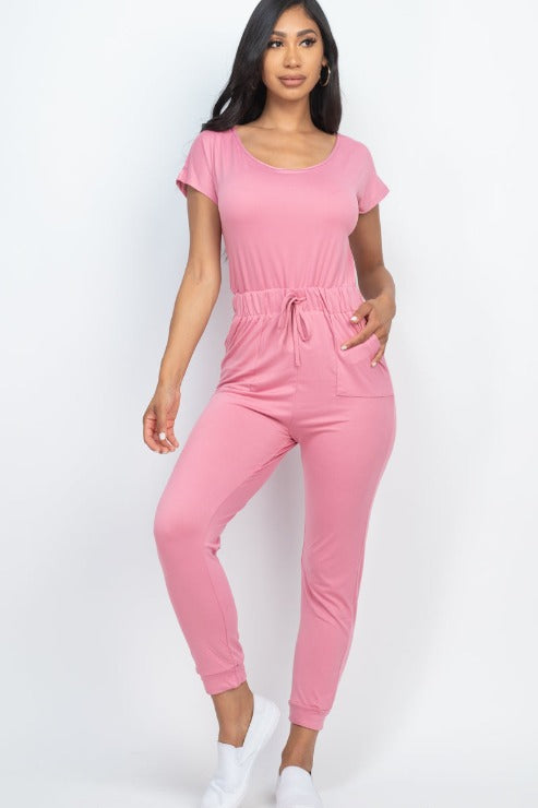 Two-way Shoulder Drawstring Jumpsuit - Wholesale Capella Apparel