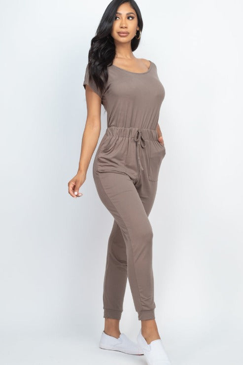 Two-way Shoulder Drawstring Jumpsuit - Wholesale Capella Apparel