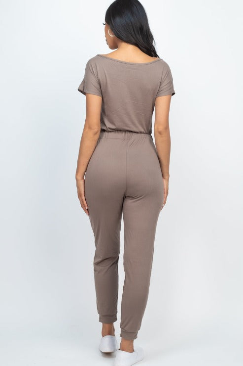 Two-way Shoulder Drawstring Jumpsuit - Wholesale Capella Apparel