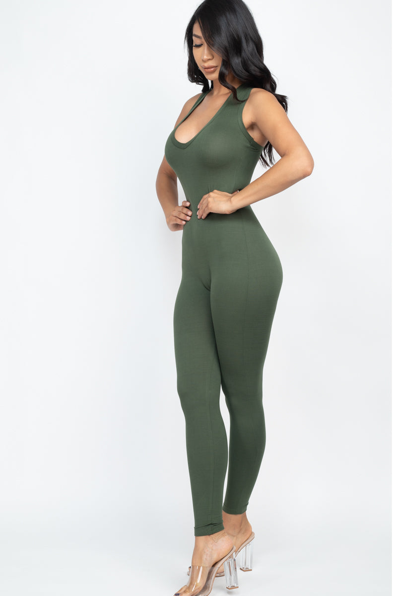 Racer Back Bodycon Jumpsuit - Wholesale Capella Apparel