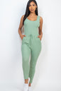 Ribbed Sleeveless Drawstring Jumpsuit (CAPELLA) - Capella Apparel