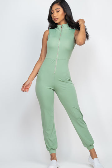Sleeveless Zip Front Jumpsuit - Capella Apparel Wholesale