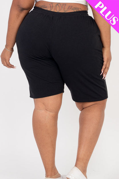 Plus Size French Terry Bermuda Shorts (CAPELLA) - Capella Apparel