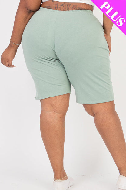 Plus Size French Terry Bermuda Shorts (CAPELLA) - Capella Apparel