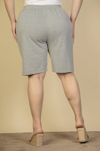 Plus Size French Terry Bermuda Shorts (CAPELLA) - Capella Apparel