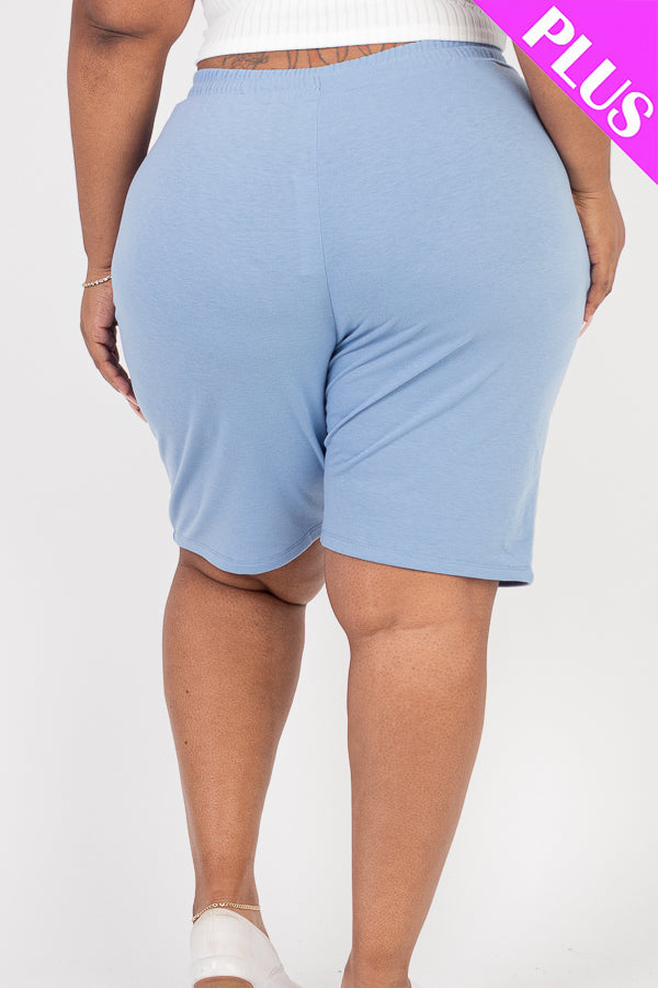 Plus Size French Terry Bermuda Shorts (CAPELLA) - Capella Apparel