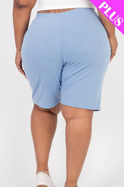 Plus Size French Terry Bermuda Shorts (CAPELLA) - Capella Apparel