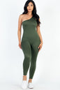 Solid Color One Shoulder Jumpsuit - Capella Apparel