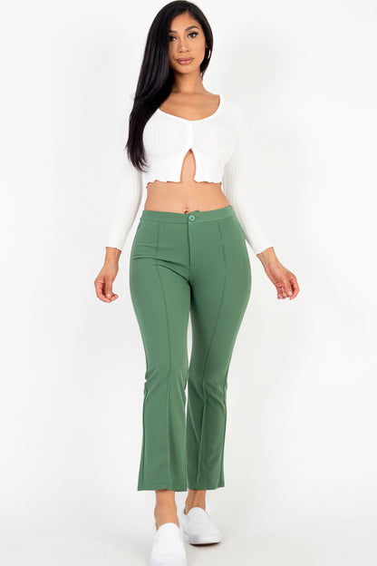 High Waist Knit Flare Pants - Capella Apparel