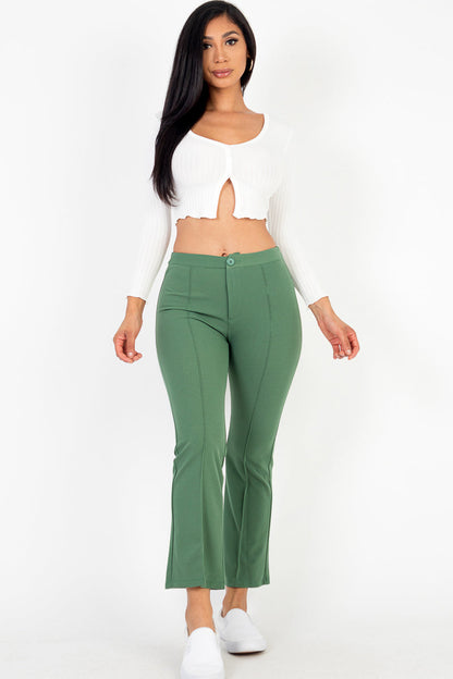 High Waist Knit Flare Pants (CAPELLA) - Capella Apparel