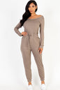 Tie Waist Long Sleeve Jumpsuit - Capella Apparel