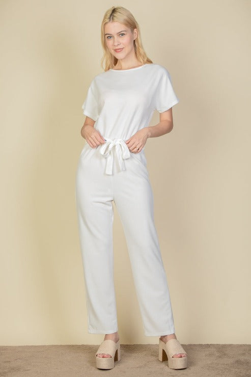 Tie Waist Relaxed Jumpsuit (CAPELLA) - Capella Apparel