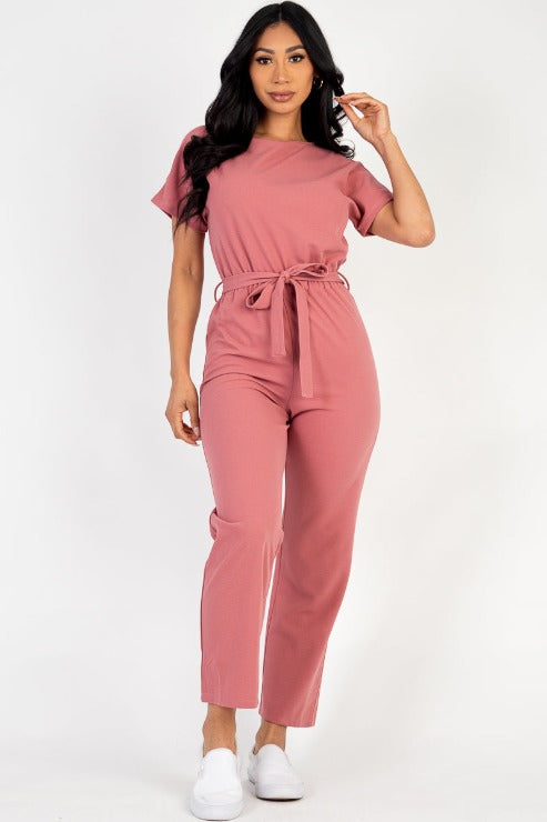 Tie Waist Relaxed Jumpsuit (CAPELLA) - Capella Apparel