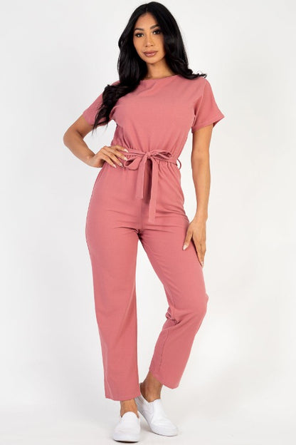 Tie Waist Relaxed Jumpsuit (CAPELLA) - Capella Apparel