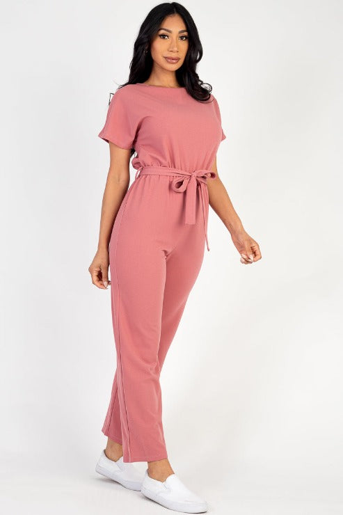 Tie Waist Relaxed Jumpsuit (CAPELLA) - Capella Apparel