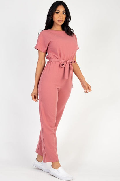 Tie Waist Relaxed Jumpsuit (CAPELLA) - Capella Apparel