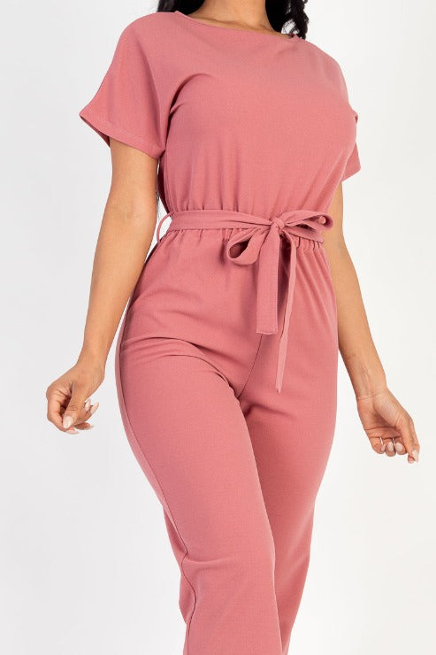 Tie Waist Relaxed Jumpsuit (CAPELLA) - Capella Apparel