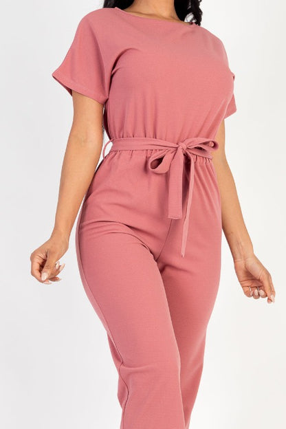 Tie Waist Relaxed Jumpsuit (CAPELLA) - Capella Apparel