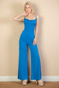 Ribbed Cowl Neck Backless Split Wide Leg Jumpsuit (CAPELLA) - Capella Apparel