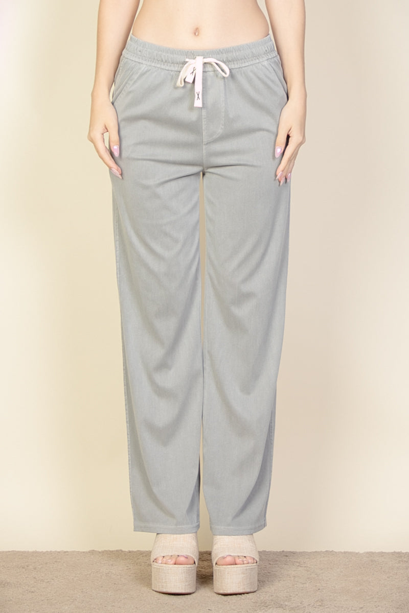 Knit Twill Drawstring Side Pocket Pants (CAPELLA) - Capella Apparel