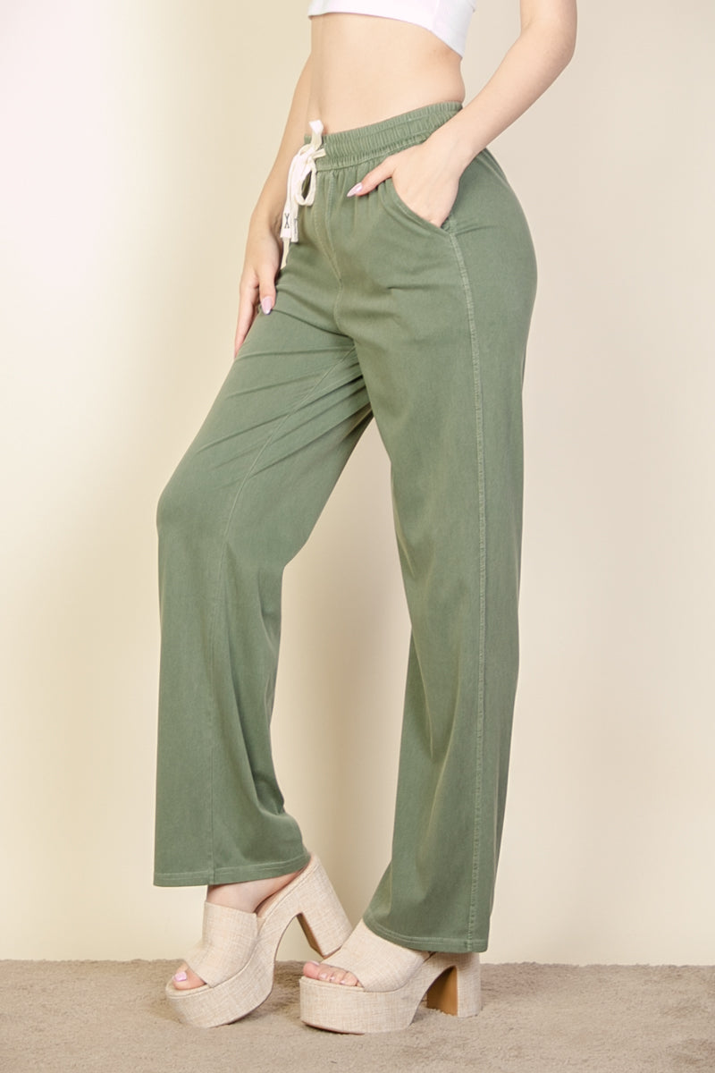 Knit Twill Drawstring Side Pocket Pants (CAPELLA) - Capella Apparel