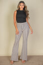 Wavy Print High Waist Flare Pants (CAPELLA) - Capella Apparel