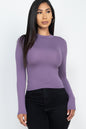 Mock Neck Solid Long Sleeve Top - Capella Apparel