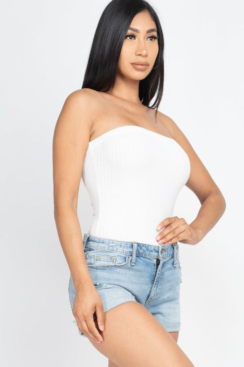 Tube Top Ribbed Bodysuit - Wholesale Capella Apparel