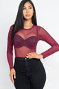 Sexy Sheer Mesh Long Sleeve Bodysuit - Wholesale Capella Apparel