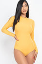 Ribbed Long Sleeve Mock Neck Bodysuit - Wholesale Capella Apparel