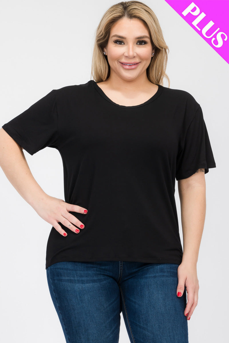 Plus Size Basic Short Sleeve T-shirt - Capella Apparel