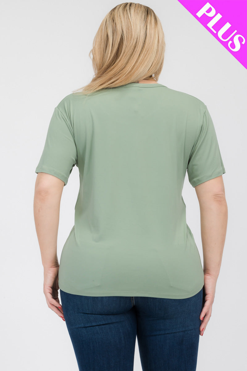 Plus Size Basic Short Sleeve T-shirt (CAPELLA) - Capella Apparel