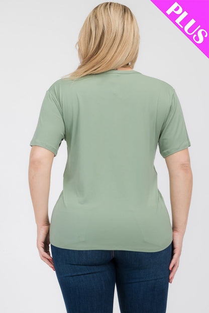 Plus Size Basic Short Sleeve T-shirt (CAPELLA) - Capella Apparel