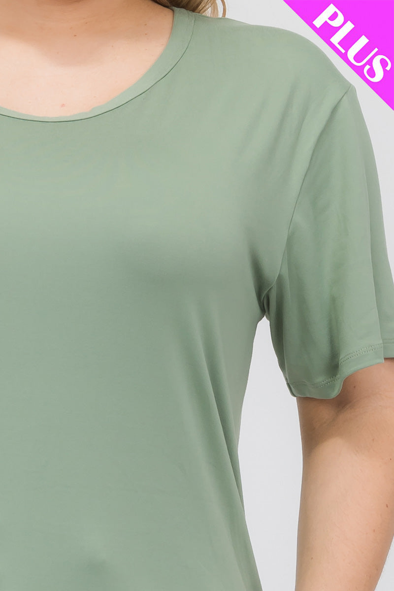 Plus Size Basic Short Sleeve T-shirt (CAPELLA) - Capella Apparel