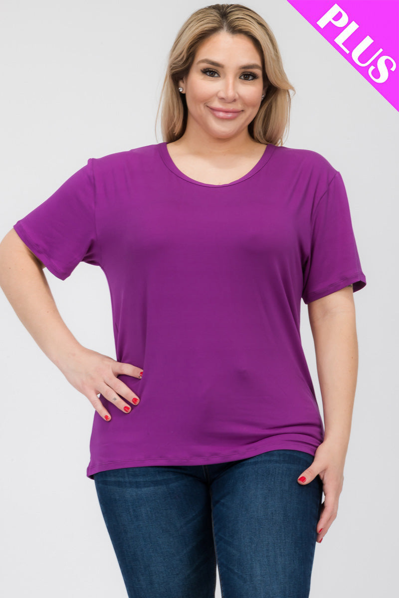 Plus Size Basic Short Sleeve T-shirt - Capella Apparel