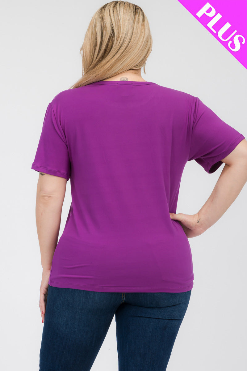 Plus Size Basic Short Sleeve T-shirt - Capella Apparel