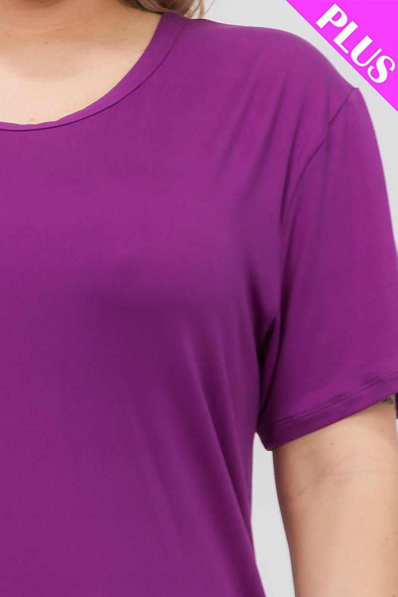 Plus Size Basic Short Sleeve T-shirt - Capella Apparel