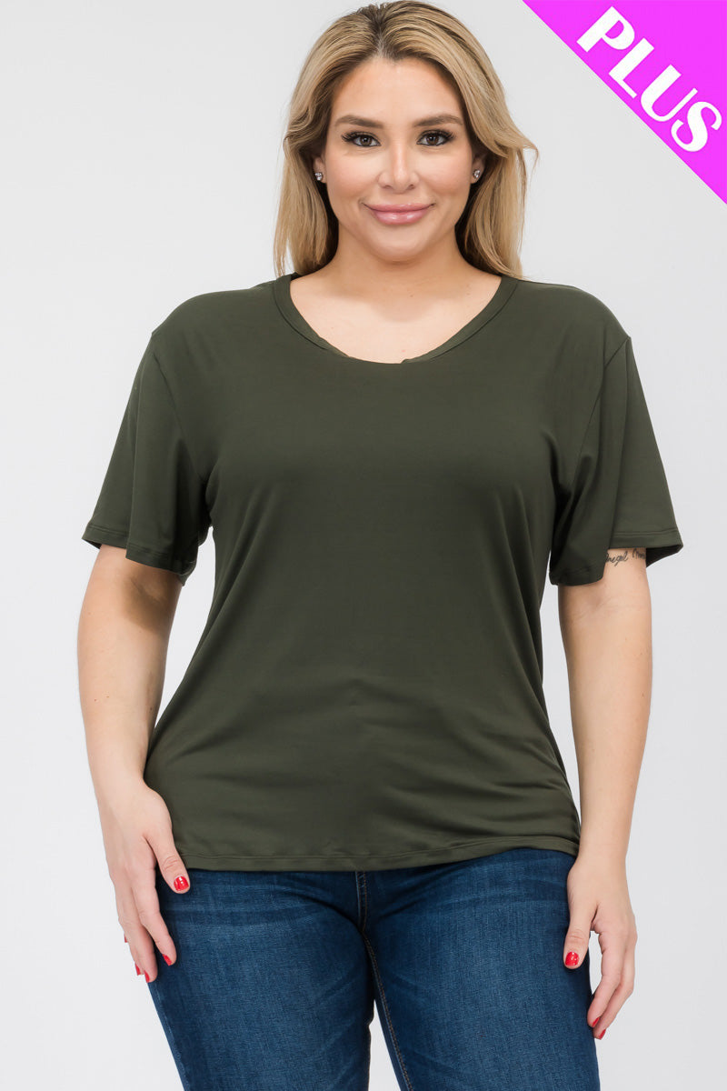 Plus Size Basic Short Sleeve T-shirt - Capella Apparel