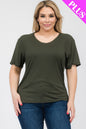 Plus Size Basic Short Sleeve T-shirt (CAPELLA) - Capella Apparel