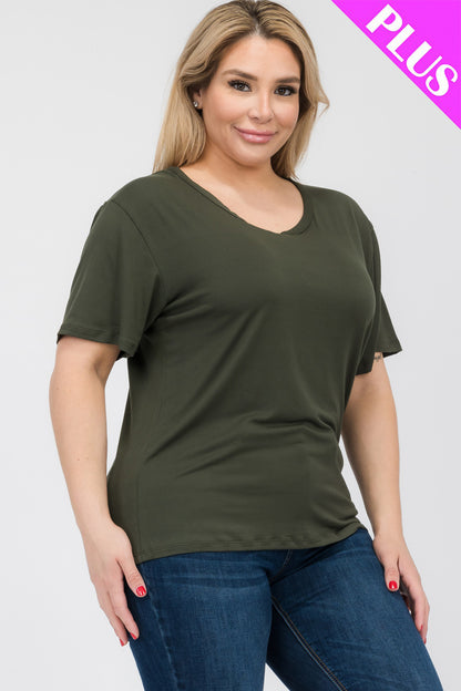 Plus Size Basic Short Sleeve T-shirt - Capella Apparel