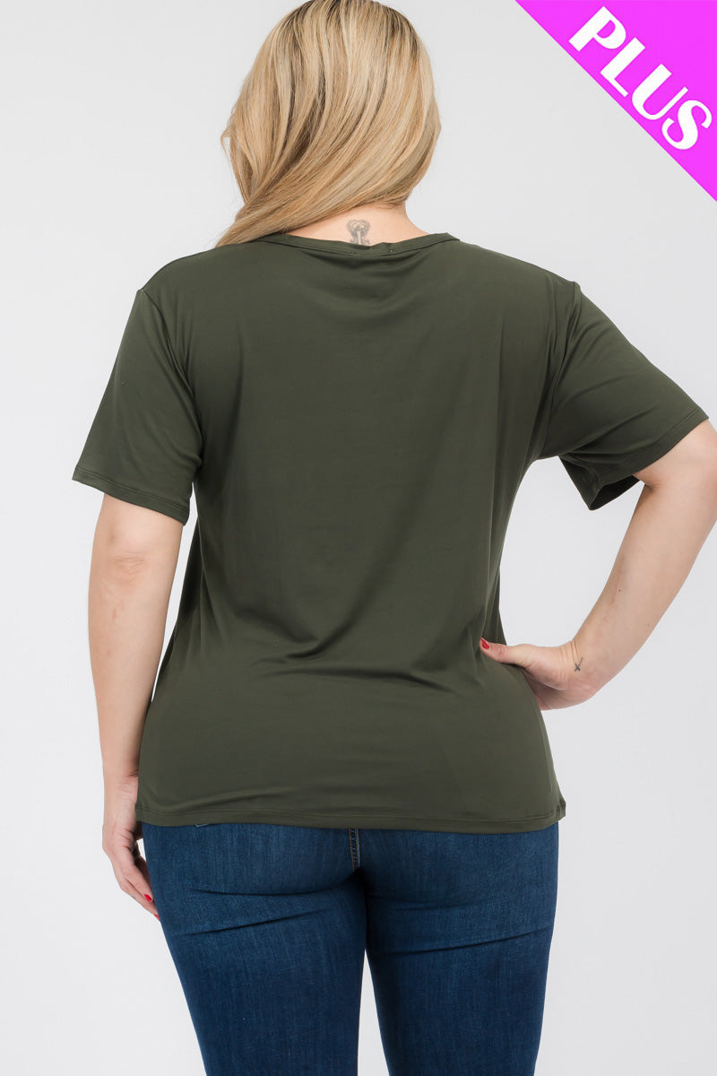 Plus Size Basic Short Sleeve T-shirt - Capella Apparel