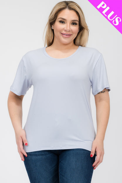 Plus Size Basic Short Sleeve T-shirt - Capella Apparel