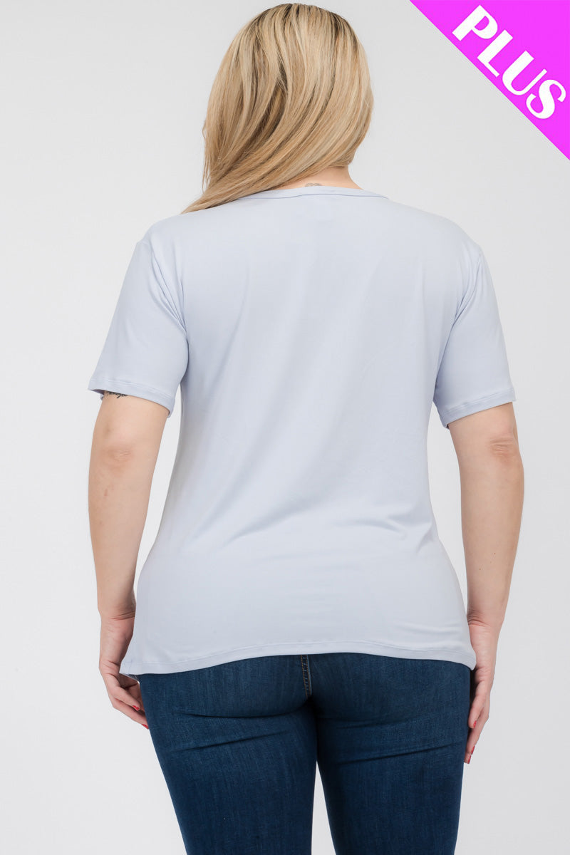 Plus Size Basic Short Sleeve T-shirt (CAPELLA) - Capella Apparel