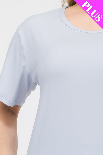 Plus Size Basic Short Sleeve T-shirt (CAPELLA) - Capella Apparel