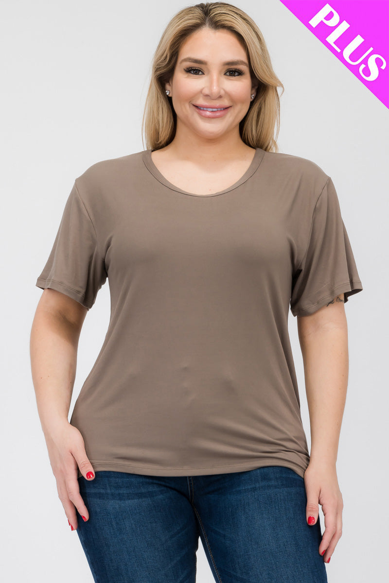 Plus Size Basic Short Sleeve T-shirt - Capella Apparel