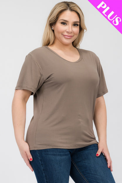 Plus Size Basic Short Sleeve T-shirt - Capella Apparel