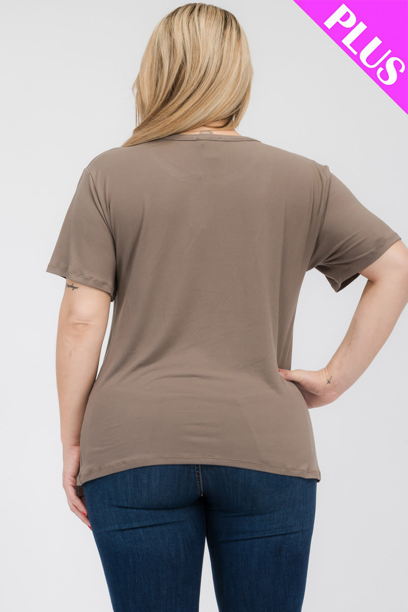 Plus Size Basic Short Sleeve T-shirt - Capella Apparel