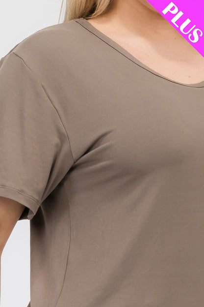 Plus Size Basic Short Sleeve T-shirt - Capella Apparel